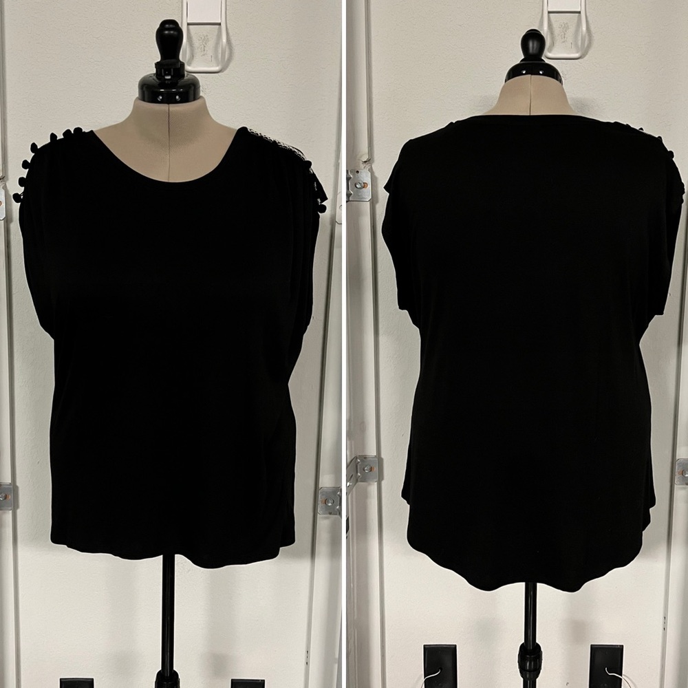 NWT Bobeau black knit top - size 1X
